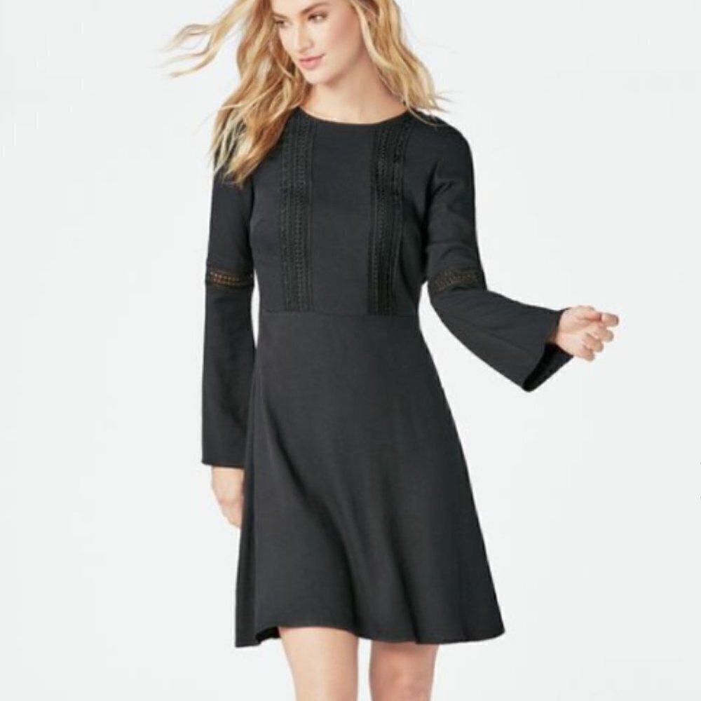 JUSTFAB BOHO BELL SLEEVE DRESS BLACK SZ XL NWT